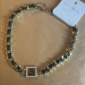 Fashion Jewelry Gold and Black  and white Charm  necklace Rope high end jewelry